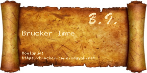 Brucker Imre névjegykártya