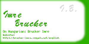 imre brucker business card